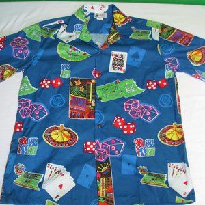 Vintage Gambling Themed Hawaiian Shirt
